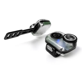 Intelligentes Haustierhalsband mit schwarzem verstellbarem Riemen und durchsichtigem Gehäuse, das die internen Komponenten zeigt.