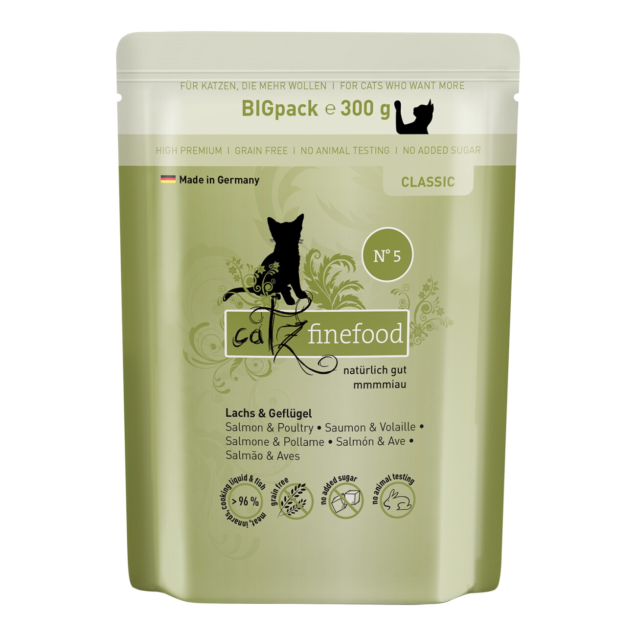 Catz finefood Nassfutter Katze Classic Adult No. 05 Lachs und Geflügel 6x300 g
