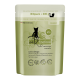 300g Catz Finefood-Packung mit der Bezeichnung 'N° 5', mit Lachs und Geflügel. Grünes Design mit floralen Elementen; 'getreidefrei', 'zuckerfrei', 'keine Tests'.