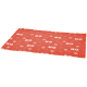 Couverture pour animaux rectangulaire rouge, motif « HO » blanc, cannes en sucre d'orge et flocons de neige.