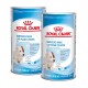 Zwei Dosen Royal Canin Babydog Milk, ein Milchersatz für Welpen im Alter von 0-2 Monaten, jeweils 400g schwer.