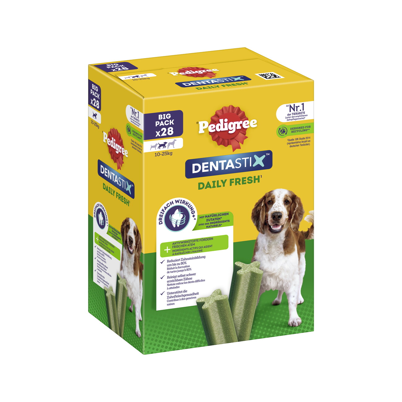 Pedigree Zahnpflege Dentastix Fresh Multipack 28 Stück für mittelgroße Hunde