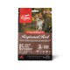 Orijen Regional Red Katzenfutterverpackung mit einer Katze im Wald, die "85% hochwertige tierische Zutaten" und "biologisch angemessene Ernährung" zeigt.