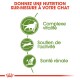 Image promouvant une nutrition sur mesure pour les chats, mettant en avant trois avantages clés : "Complexe vitalité," "Soutien de l’activité," et "Santé rénale."