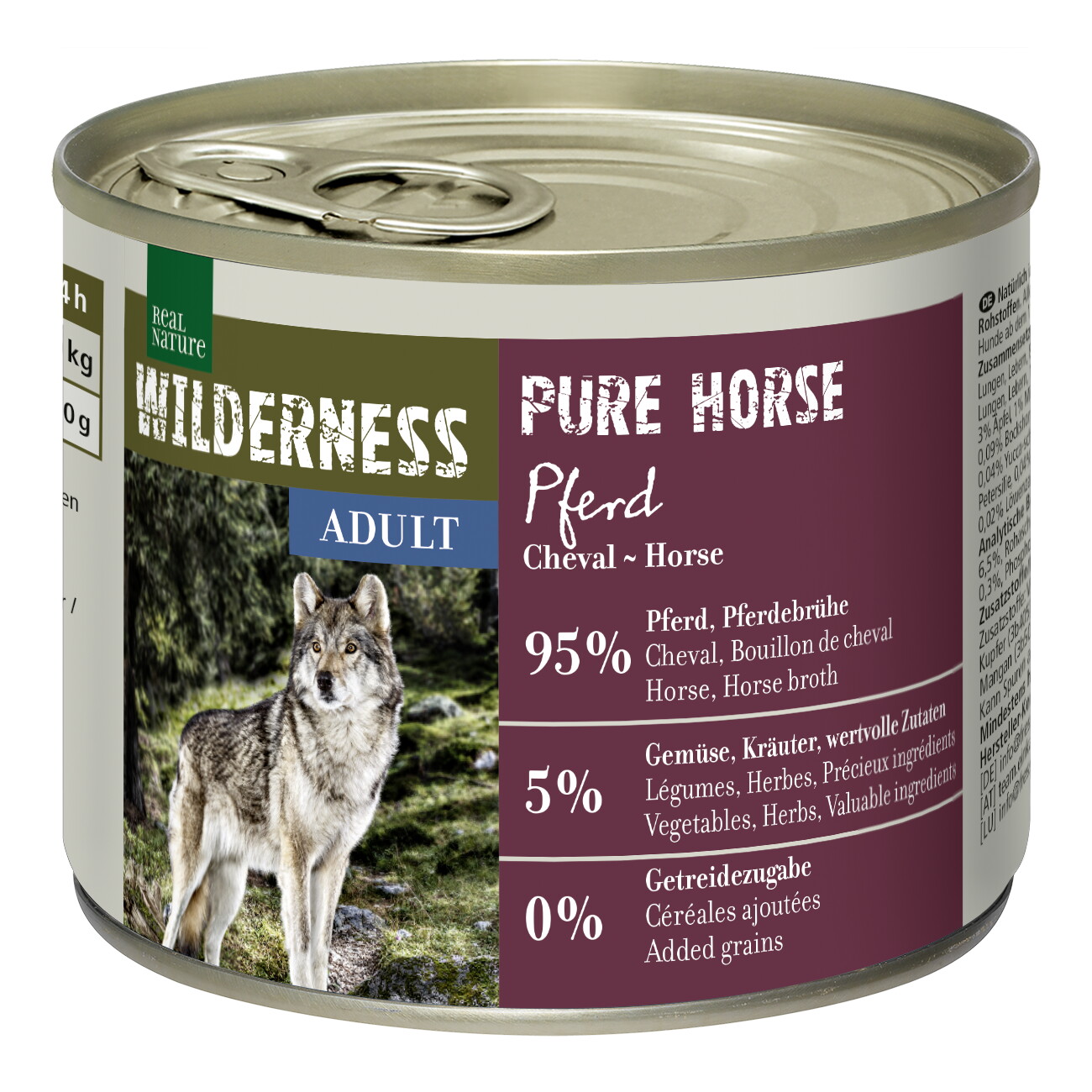 REAL NATURE WILDERNESS karma mokra dla psa, adult, Pure Horse, koń 24x200 g
