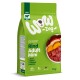 Grüne Wow Dog 'Rind Adult Mini'-Hundefuttertüte zeigt Rindfleisch und Gemüse; Text 'mit Rind', '87%', '0%', 1 kg