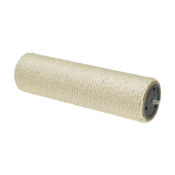 Natürlicher Sisal-Kratzbaum für Katzen, mit einem stabilen schwarzen Sockel und einer strukturierten Oberfläche zum Kratzen.