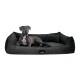 ® BRUCE VELOURS Orthopädisches Hundebett Soft schwarz 1,1 m, 25 cm, 90 cm