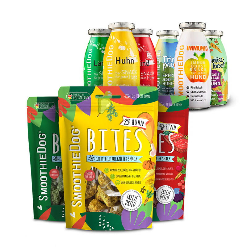 SmoothieDog Mix 6x 250ml + Bites Klassik 3x 40g