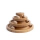 Holziges mehrstufiges Haustier-Puzzlespielzeug mit Kugeln in Rillen, entwickelt zur mentalen Stimulation und zum Spielen.