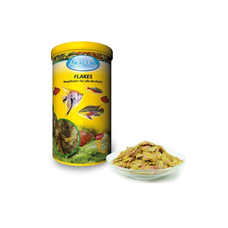 AQUARIS Aquarium Fischfutter - Flakes - 150g / 1 L