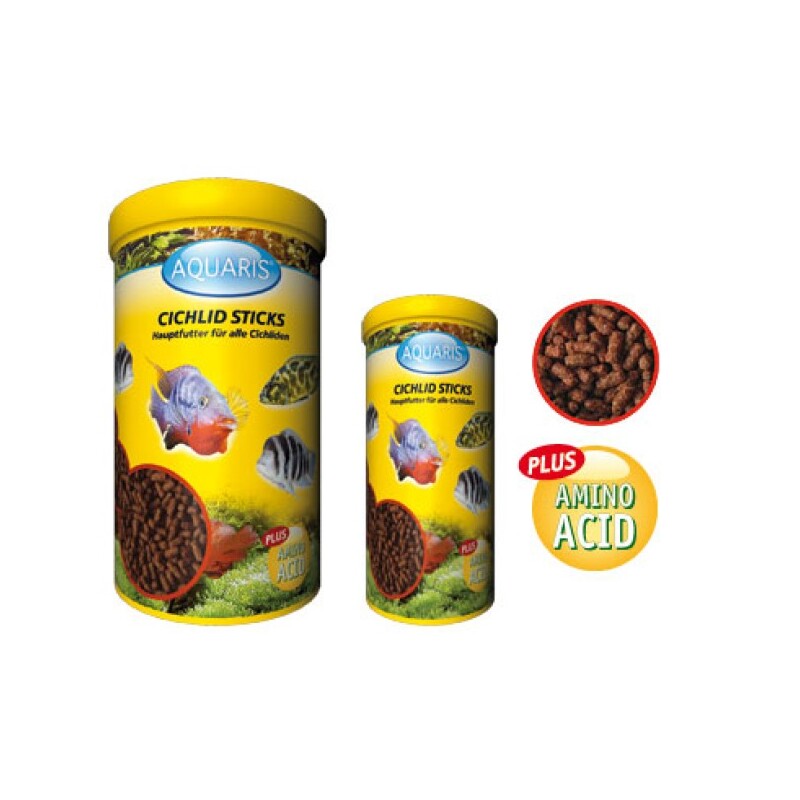AQUARIS Aquarium Fischfutter - Cichlid Sticks - 1 L