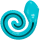 Ein leuchtend türkisfarbener Gummitierchen-Oktopus mit spiralförmigem Tentakeldesign, ideal für das Spielen mit Haustieren.