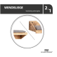 Holz-Haustierbett mit einem grauen Kissen, beschriftet mit "WENDELIEGE 2 IN 1" und "beidseitig anbringbar", das zwei verstellbare Positionen zeigt.