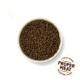Bowl of dry puppy food with small brown kibble, labeled "PROPER MEAT" indicating no meat meal or fillers, suitable for puppies 8+ weeks.