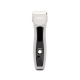 Gray and black pet grooming clipper with 'Furrish' logo, power button and metal blade on white background.