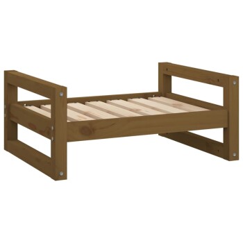 Hundebett M (65,5x50,5x28 cm) aus Kiefernholz braun
