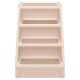 Haustiertreppe in sanftem Pink mit vier Stufen und beigen rutschfesten Tritten, entworfen für kleine Haustiere, um leicht höhere Oberflächen zu erreichen.