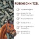 Nahaufnahme von dicht gepackten grauen zylindrischen Heimtierfutterpellets.