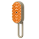 Haustierpflegebürste mit einer strukturierten orangen Gummifläche und einem beigen Griff, entworfen für effektive Fellentfernung.
