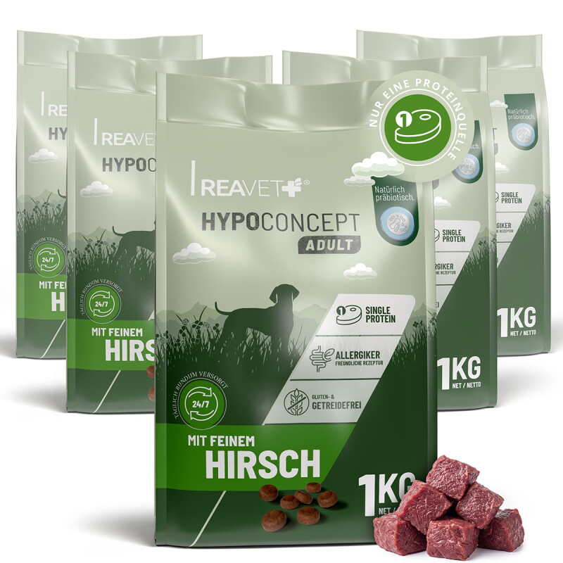 REAVET Hundetrockenfutter Hypoconcept – Hirsch | 5x1kg