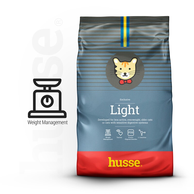 Husse Exclusive Light Set 3 X 2 Kg (6 Kg) Trockenfutter Für Katzen Zur Erhaltung Eines Gesunden Gewichts