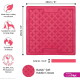 Rosa Gummi-LickiMat, entworfen für Hunde, mit den Maßen 20 cm x 20 cm, mit einem Kreuzmuster, lebensmittelecht, BPA-frei, geeignet für alle Rassen.