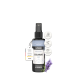 Flasche ALPHAZOO Care Körbchenspray für Hunde, beschriftet mit "SEELENRUHE" mit Lavendel und Baldrian, mit Entspannungsansprüchen und einer 5-Sterne-Bewertung.