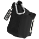 Schwarze Leckerlitasche für Haustiere mit einem Reißverschluss, Karabinerclip und einem Etikett, das "Action" liest. Ideal für Hundetraining und Outdoor-Aktivitäten.