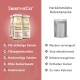 ‚SmoothieCat‘-Hühnerflaschen mit Häkchen; Beutel unter 'Herkömmliche Katzensnacks' mit Kreuzen.