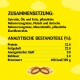 Tierfutterverpackung mit gelbem Hintergrund, die Zutaten und Nährwertinformationen auf Deutsch anzeigt, einschließlich Protein, Fett und Kalorien.