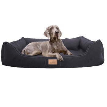 ® Orthopädisches Hundebett Maddox Soft Editon Hundesofa schwarz/ graphit 1,5 m, 25 cm, 1 m