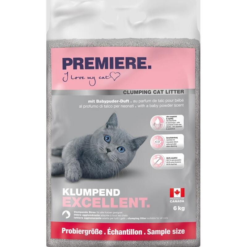 PREMIERE Excellent Babypoeder Klonterende Kattenbakvulling 6 kg