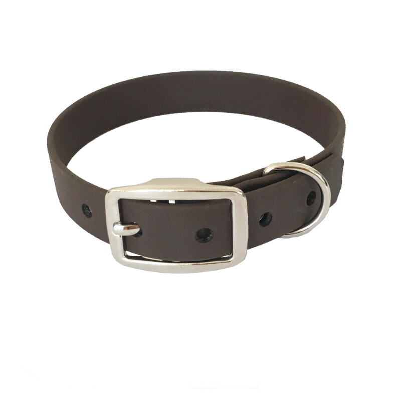 bio-leine 21-30cm HU Biothane Halsband dunkelbraun 24 cm, 33 cm