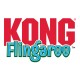 KONG Flingaroo Logo mit fettem roten "KONG" Text und verspieltem grünen "Flingaroo" Text, entworfen für Haustierspielzeug.