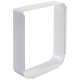 Support en plastique blanc pour conteneur de nourriture pour animaux avec une forme rectangulaire et des bords arrondis, conçu pour organiser les fournitures pour animaux.