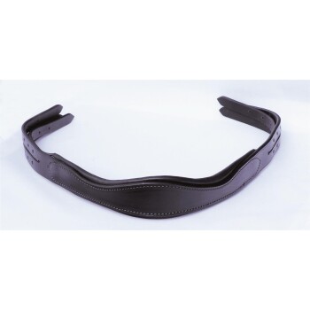 Brauner Lederhundehalsband mit einem glatten, gepolsterten Design und mehreren Einstelllöchern zur Größenanpassung.