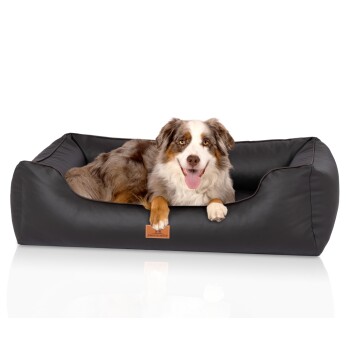 orthopädisches Hundebett Montana aus Kunstleder schwarz XXXL