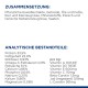 Nährwertangaben für Hundefutter, die Zutaten und analytische Komponenten auf Deutsch auflisten, einschließlich Protein, Fett und Vitamine.
