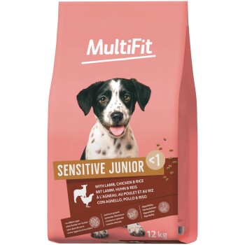 Meilleurs prix pour MultiFit nourriture sèche pour chien, Junior, Sensible, avec agneau, poulet & riz 2x12 kg