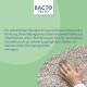 Bacto Facto-Logo oben; der Text beschreibt einen selbstreinigenden geruchsneutralisierenden Reiniger, der auf Oberflächen und in Rohren wirksam ist.