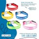 Bunte verstellbare Hundehalsbänder in Rot, Gelb, Blau, Grün und Pink mit reflektierenden Streifen und LED-Lichtern.