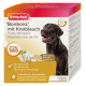 Beaphar 'Bonbons' mit Knoblauch Hundeleckerlis Verpackung mit einem glücklichen schwarzen Hund, Knoblauch und Nährstoffvorteilen wie Omega 3&6.