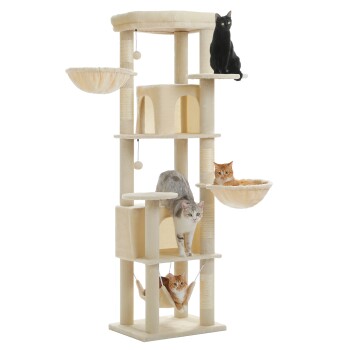 Kratzbaum 181cm Großer Katzenbaum beige