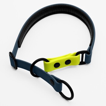 Zugstopp Halsband Navy neon gelb M