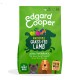 Green bag of Edgard Cooper dog food labeled "Irresistible Grass-Fed Lamb," featuring veggies, fruits, and a grain-free recipe for adult dogs.