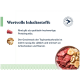Überschrift 'Wertvolle Inhaltsstoffe', Schale mit rohem Rindfleisch und geschnittenem Topinambur, deutscher Text über Rind als hochwertiges Protein.