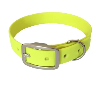 21-30cm HU Biothane Halsband neon gelb 52 cm, 62 cm