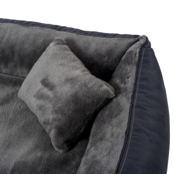 Nahaufnahme einer strukturierten schwarzen Oberfläche mit einer rutschfesten Rückseite, mit dem Text "Anti-Rutsch-Rückseite!" deutlich angezeigt.