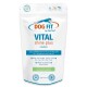 Weißer Beutel: Dog FIT VITAL Shine Plus medium, Nahrungsergänzung für Hunde – 'Zellnährstoffe plus Vitalität' und '100% ohne Zusatzstoffe'.